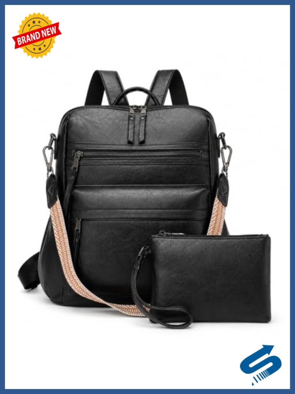 GAEKEAO Faux Leather Backpack Purse Women Travel Shoulder Handbag
